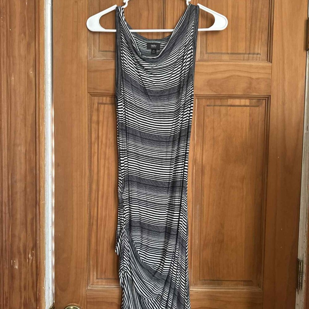Mossimo Black & White Striped Midi Dress – Size Small